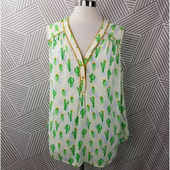 Modcloth Plus Size 1X 16/18 Swing Top Cactus tank - Picture 2 of 9